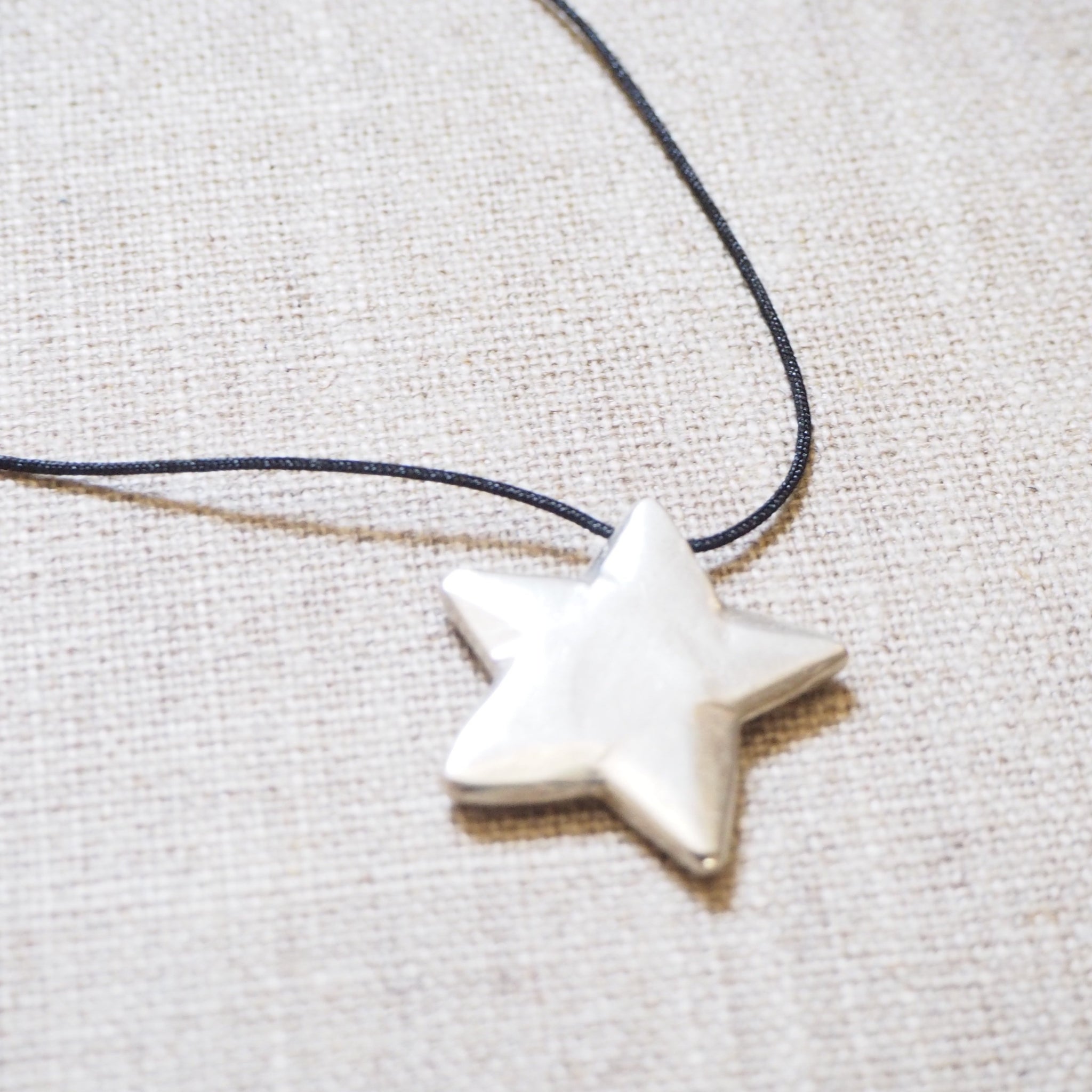 CAST SILVER - silver solid star pendant - carved lost wax necklace MMCSN02