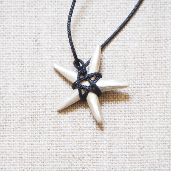 CAST SILVER - silver slim star pendant - carved lost wax necklace MMCSN03
