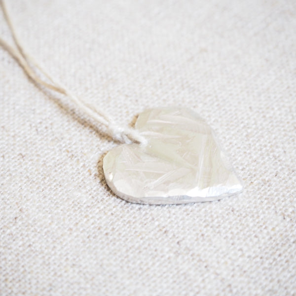 CAST SILVER - carved heart pendant - carved lost wax necklace MMCSN04