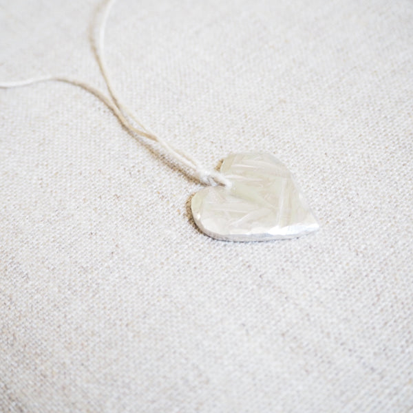 CAST SILVER - carved heart pendant - carved lost wax necklace MMCSN04