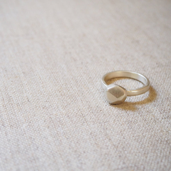 CAST SILVER - silver rock ring - hand carved lost wax ring MMCSR03