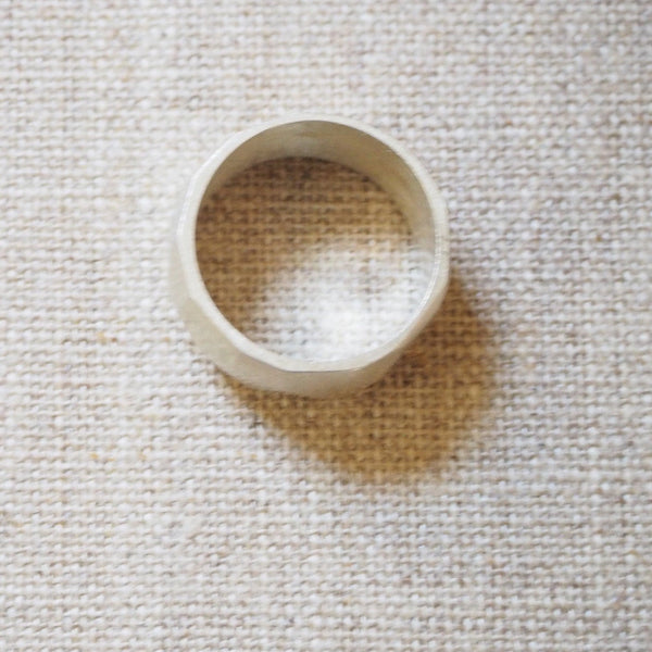 CAST SILVER - silver faceted rock ring - hand carved lost wax ring MMCSR02