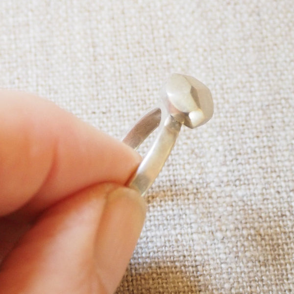 CAST SILVER - silver rock ring - hand carved lost wax ring MMCSR03